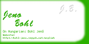 jeno bohl business card