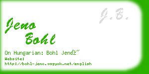 jeno bohl business card